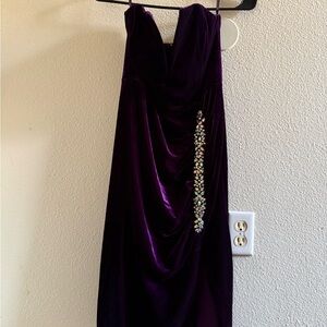 Fashion Nova Strapless Purple Dress with Embellishments